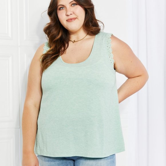 Petal Dew Birdsong Full Size Lace Trim Tank - Picture 5 of 9